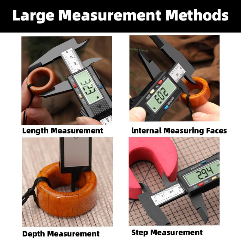 NORTOOLS Digital Calipers-150mm/ 6” Electronic Micrometer Caliper Measuring Tool with Large LCD Screen, Auto-Off Feature,Inch and Millimeter Conversions,Suitable for Jewelers/Woodworkers/DIY - Image 5